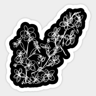 White Cheery blossoms Sticker